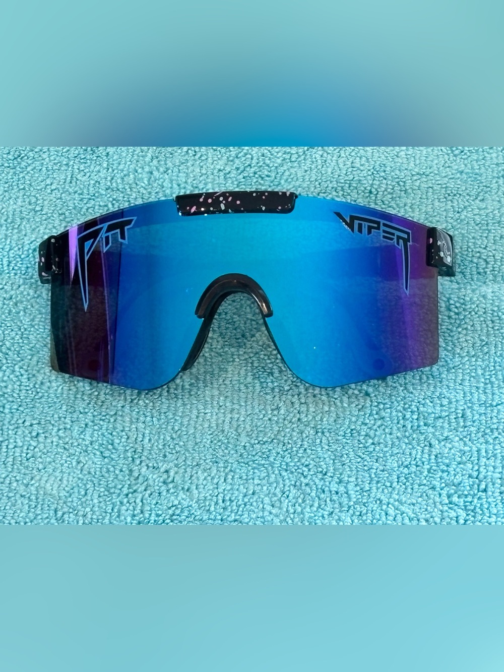 Pit Viper Kids Blue Purple Mirrored Sports Shield Sunglasses